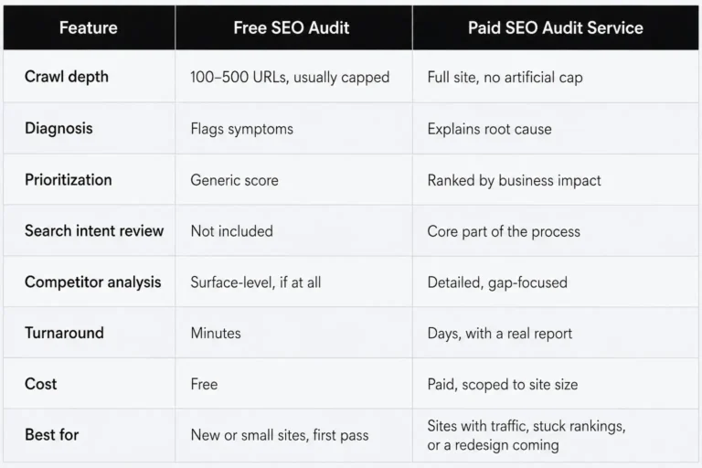 Core Web Vitals comparison chart showing impact of LCP, CLS, and INP metrics on Google SEO rankings in 2026
