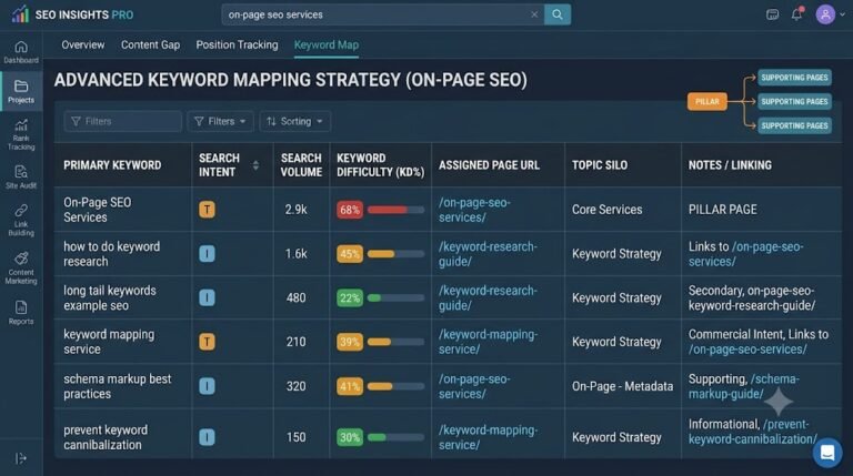 Keyword research for on-page SEO
