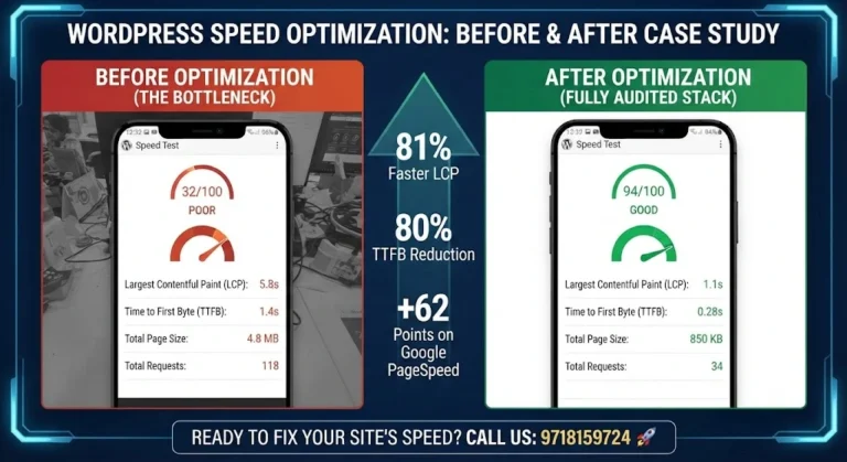 WordPress SEO Speed Optimization Case Study Infographic